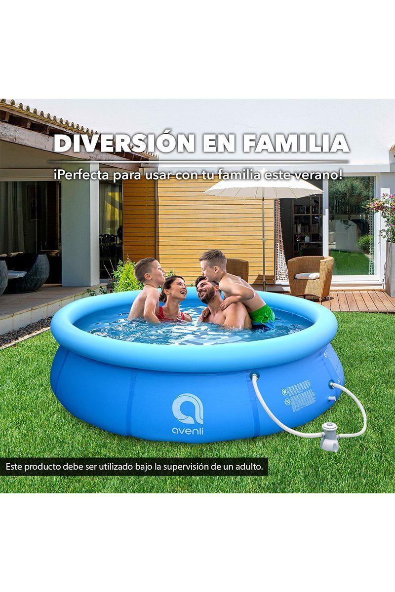 Piscina Inflable con Filtro 2074L 63x240cm Celeste-4