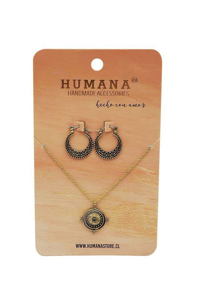 Aros y Collar Pack Dorado Versalles Humana-0