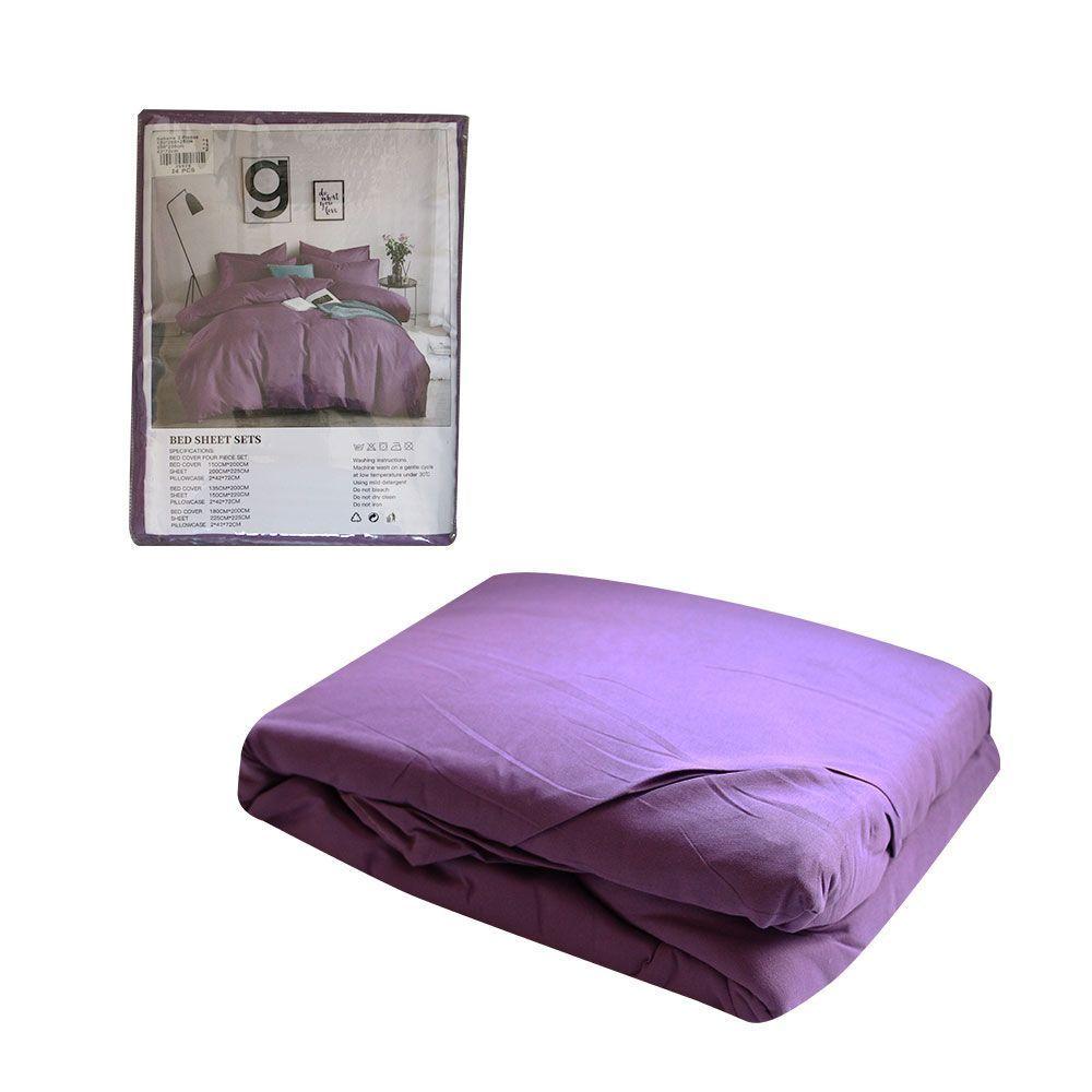 Juego Sabanas Lisa 2 Plazas + Fundas Violeta-1