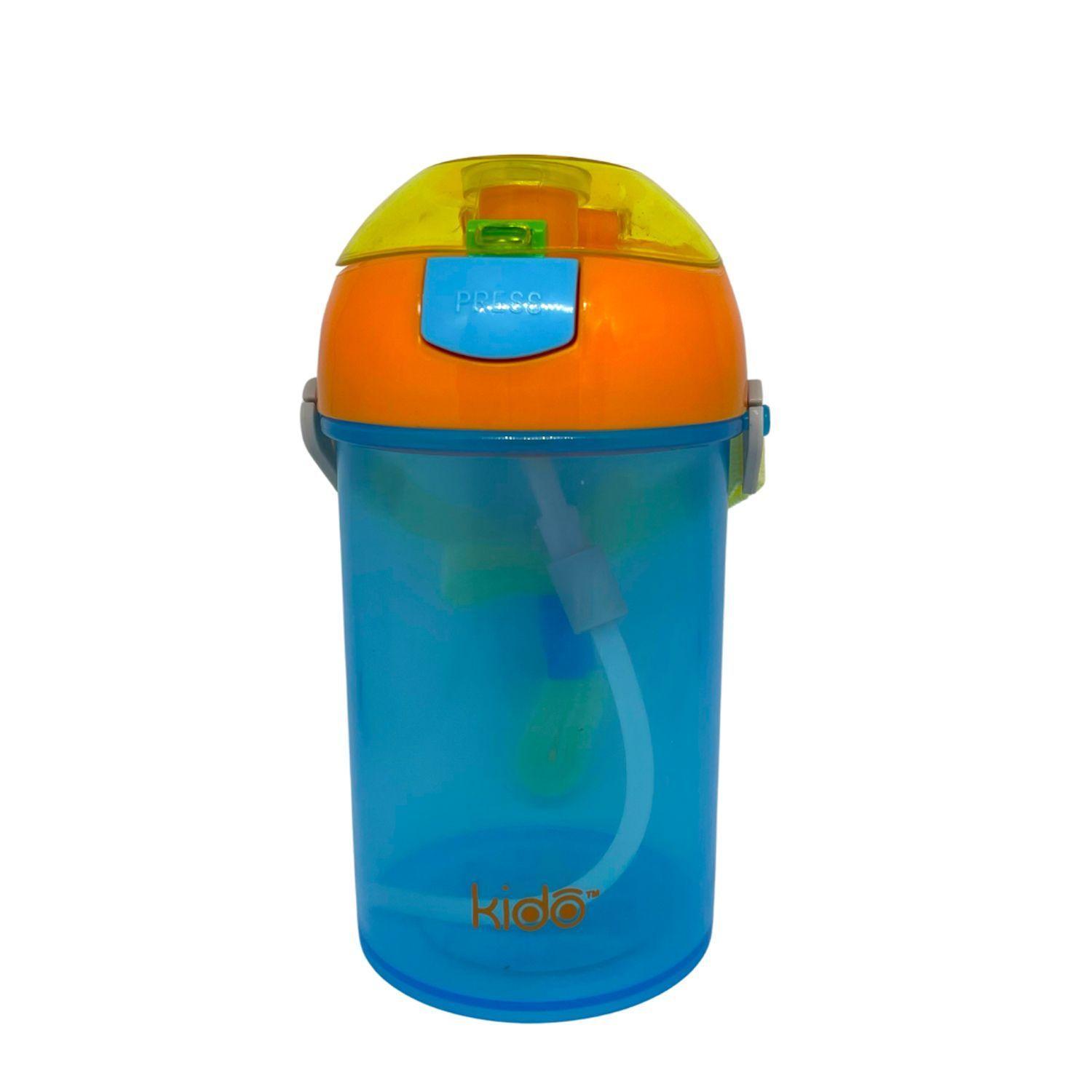 Botella Botón con Tapa Transportable 350 ml Celeste - KIDO-5