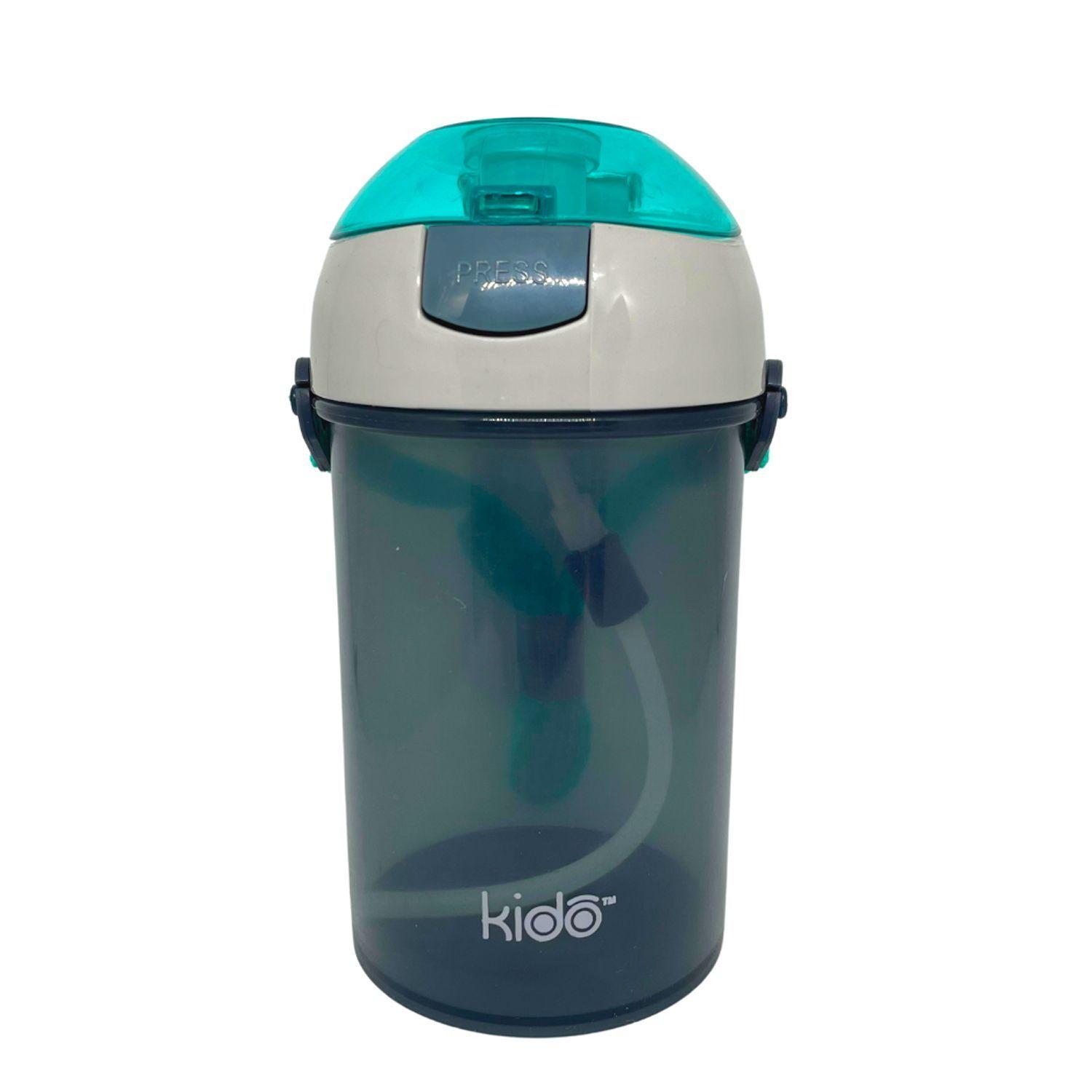 Botella Botón con Tapa Transportable 350 ml Celeste - KIDO-4