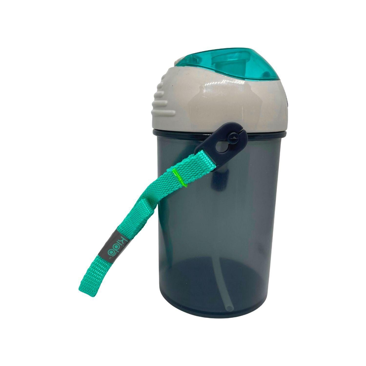 Botella Botón con Tapa Transportable 350 ml Celeste - KIDO-3