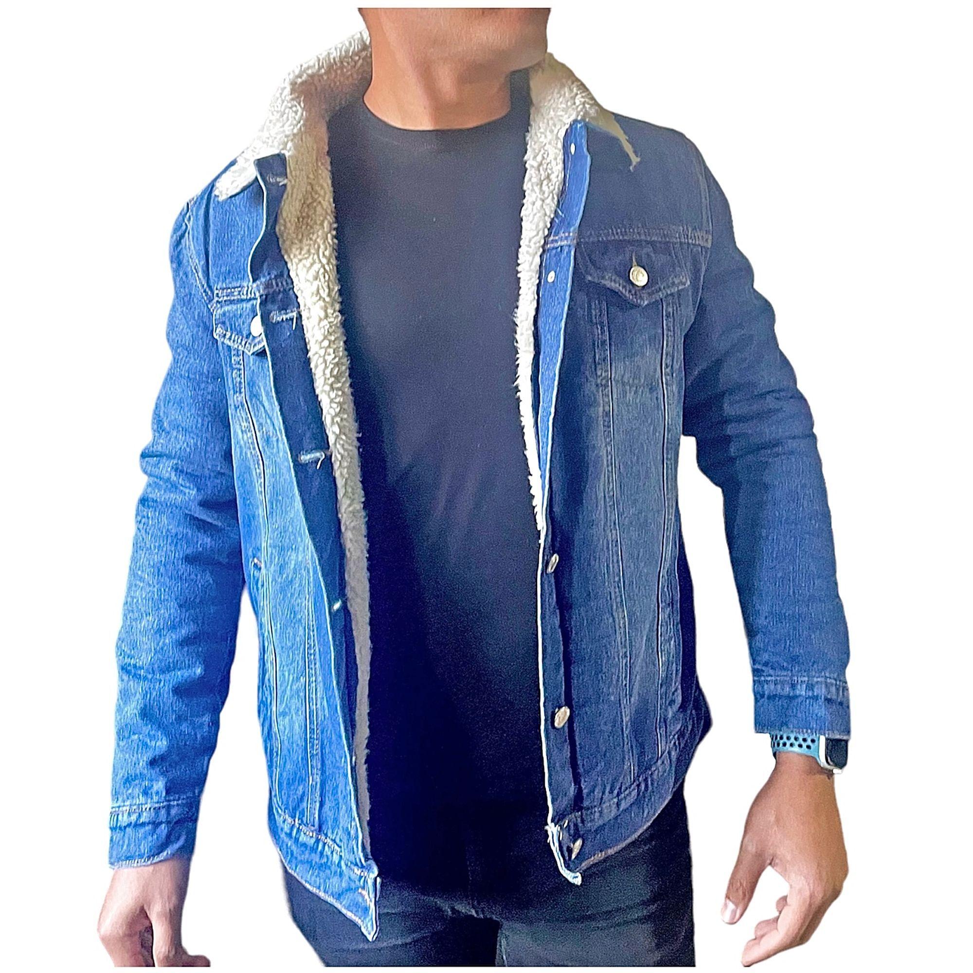 Chaqueta Mezclilla Azul Oscuro Chiporro Beige-1