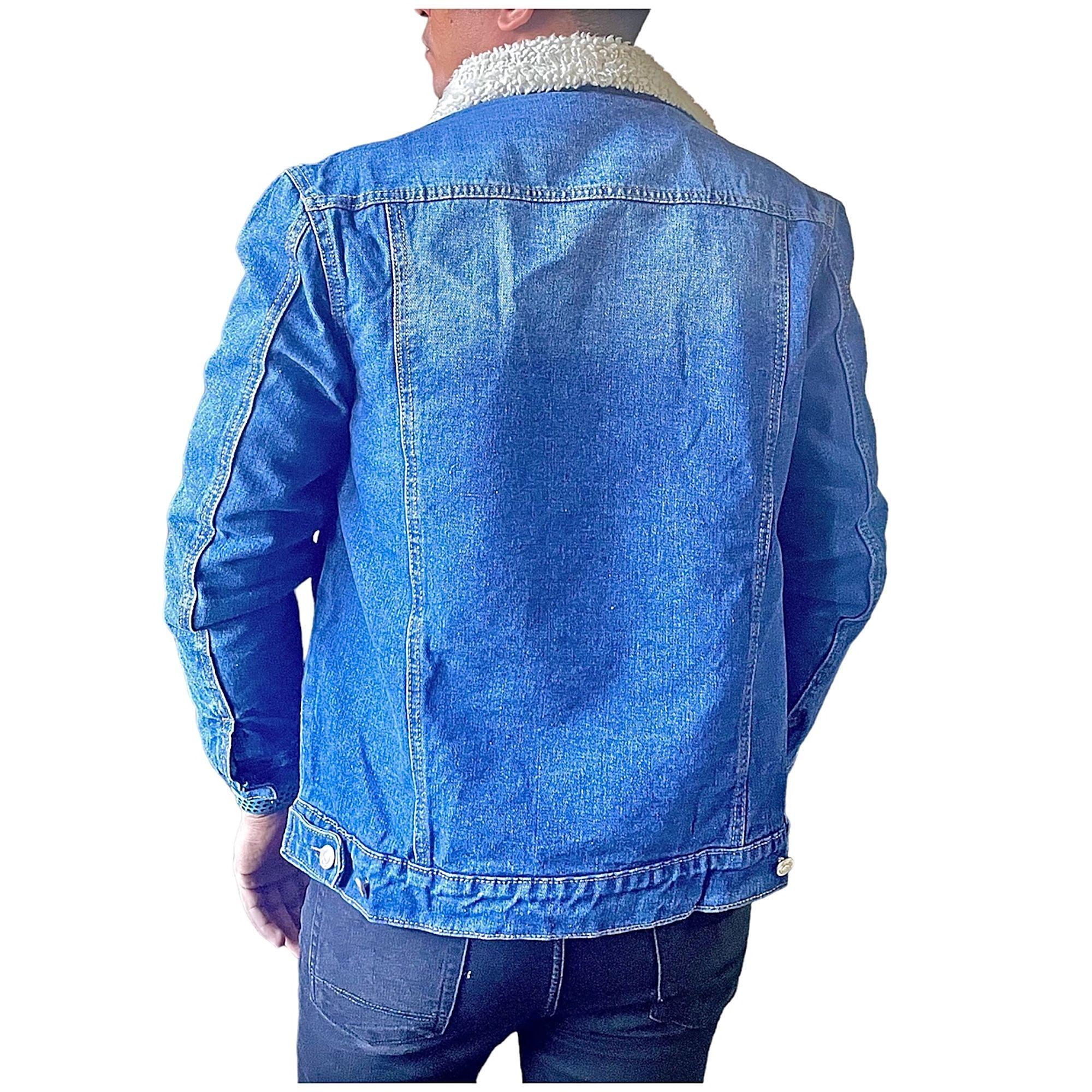 Chaqueta Mezclilla Azul Oscuro Chiporro Beige-2