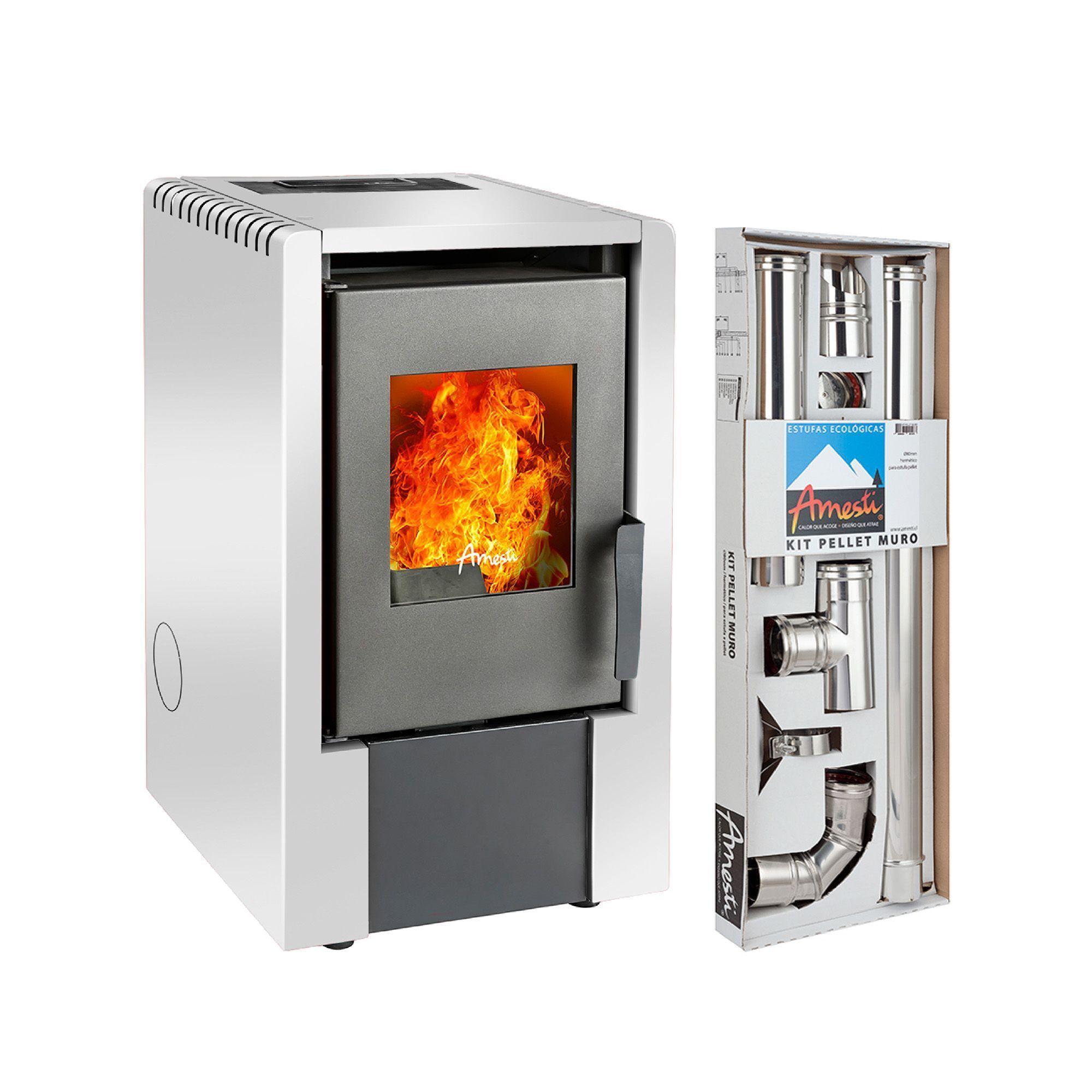 COMBO CALEFACTOR PELLET ITALY6100BLANCO+KITMURO-0