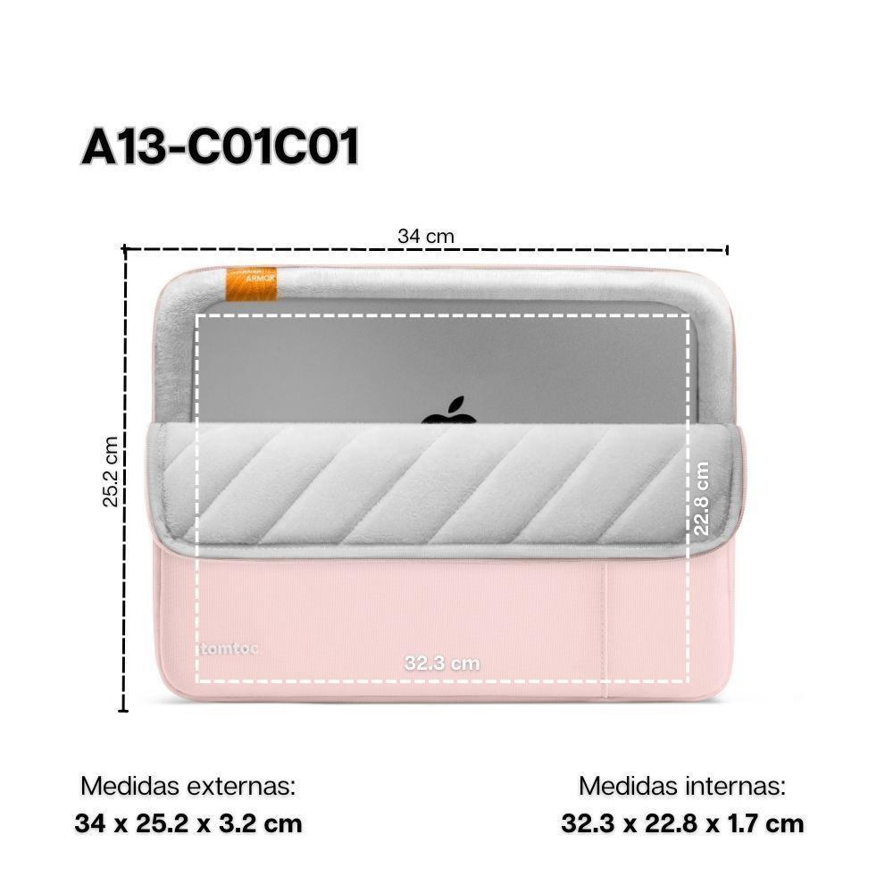 Tomtoc Funda A13 Protección 360° para laptop 13,5" - Rosado-2