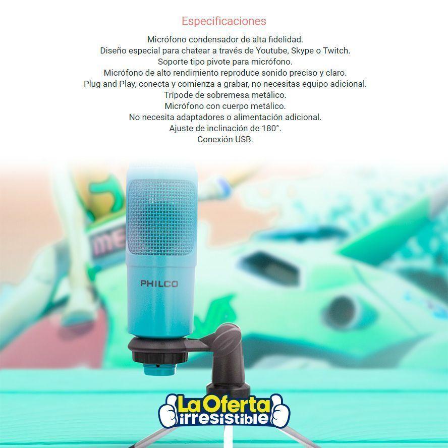 Microfono Streaming Studio Philco Con Tripode-3