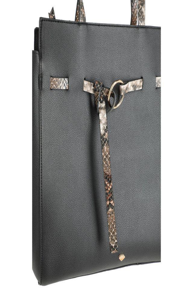 Cartera Hombro Reptil Negro i-D-2