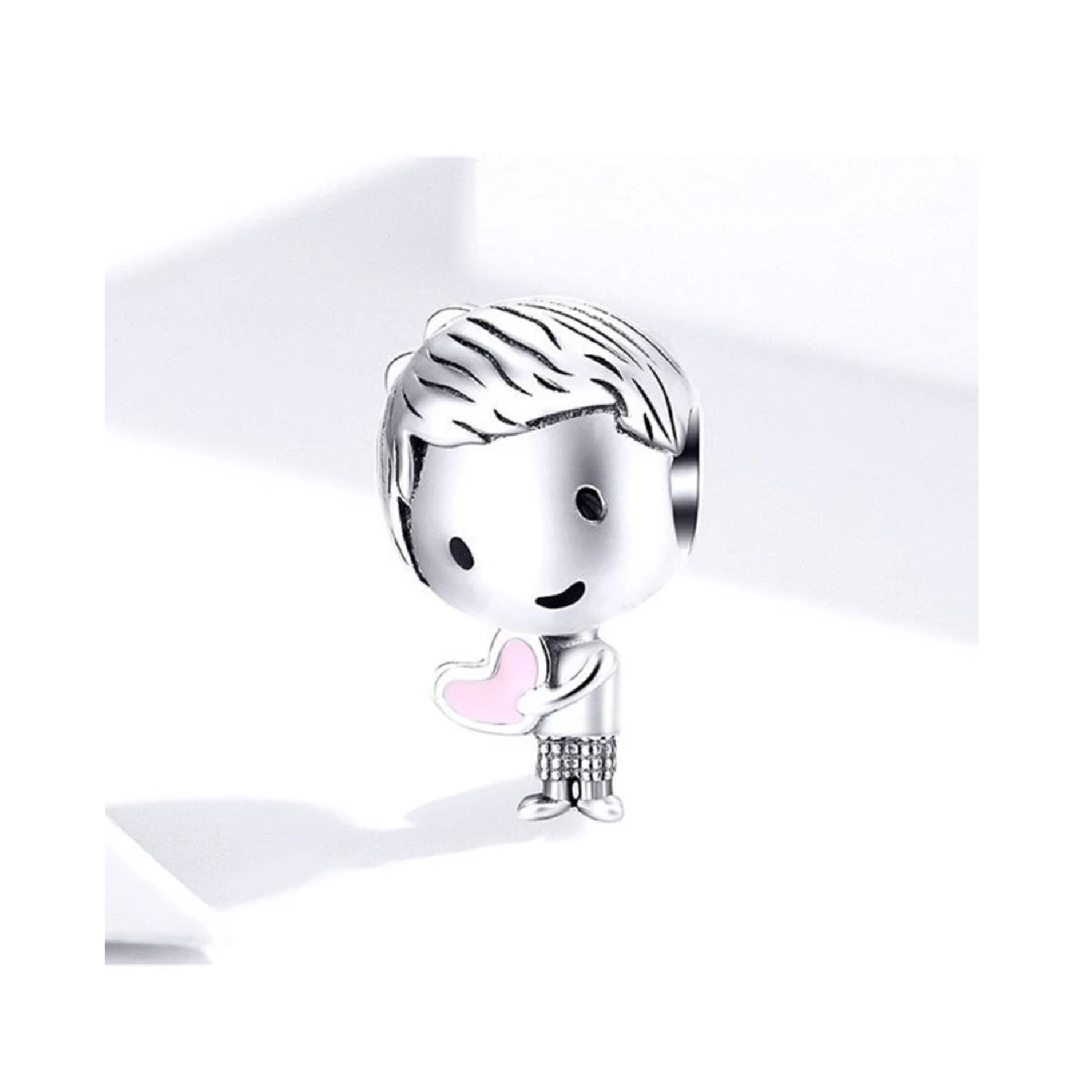 Charm Niño y Corazón en Plata Fina 925 SILVER HEART-3