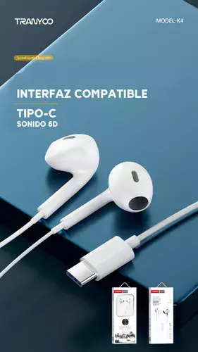 Audifonos Para Celulares Tipo- C K4 Tranyoo-2