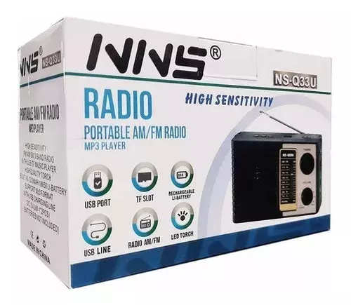 Radio Portatil Recargable a Pilas Am Y Fmsdusb D-2