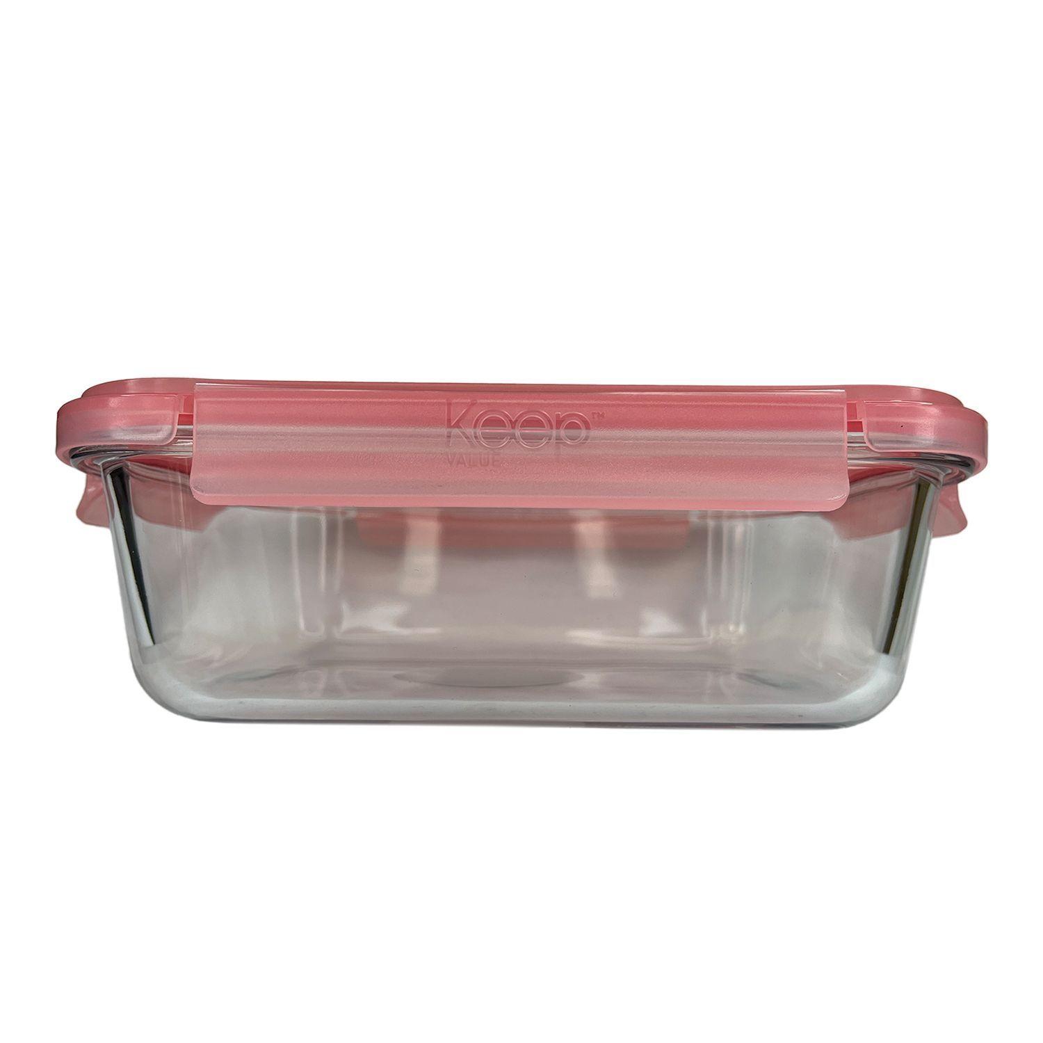 Pack 3 Taper Hermético Rectangular de Vidrio 1500 ml - Keep-3