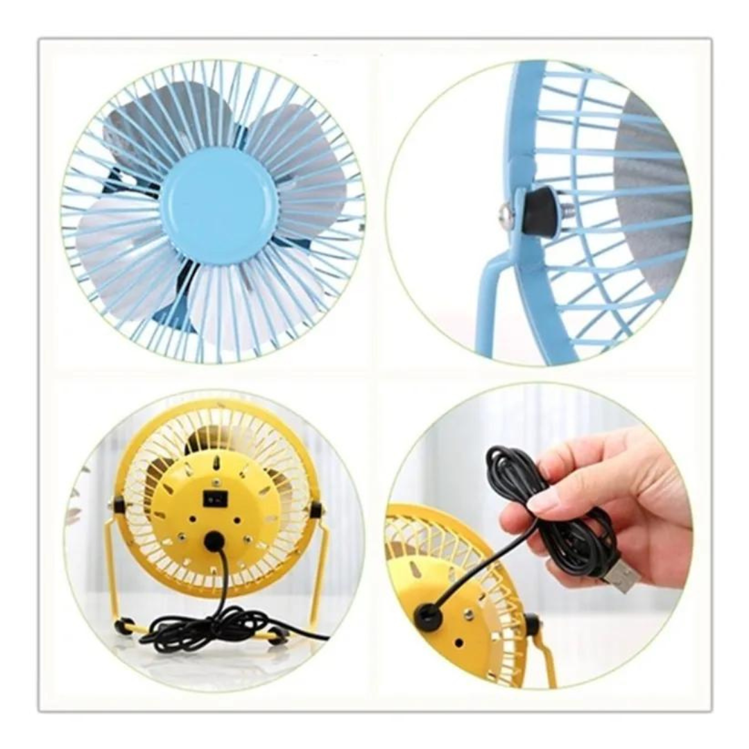 Mini Ventilador Usb Sobremesa 4 Aspas Metalicas-2
