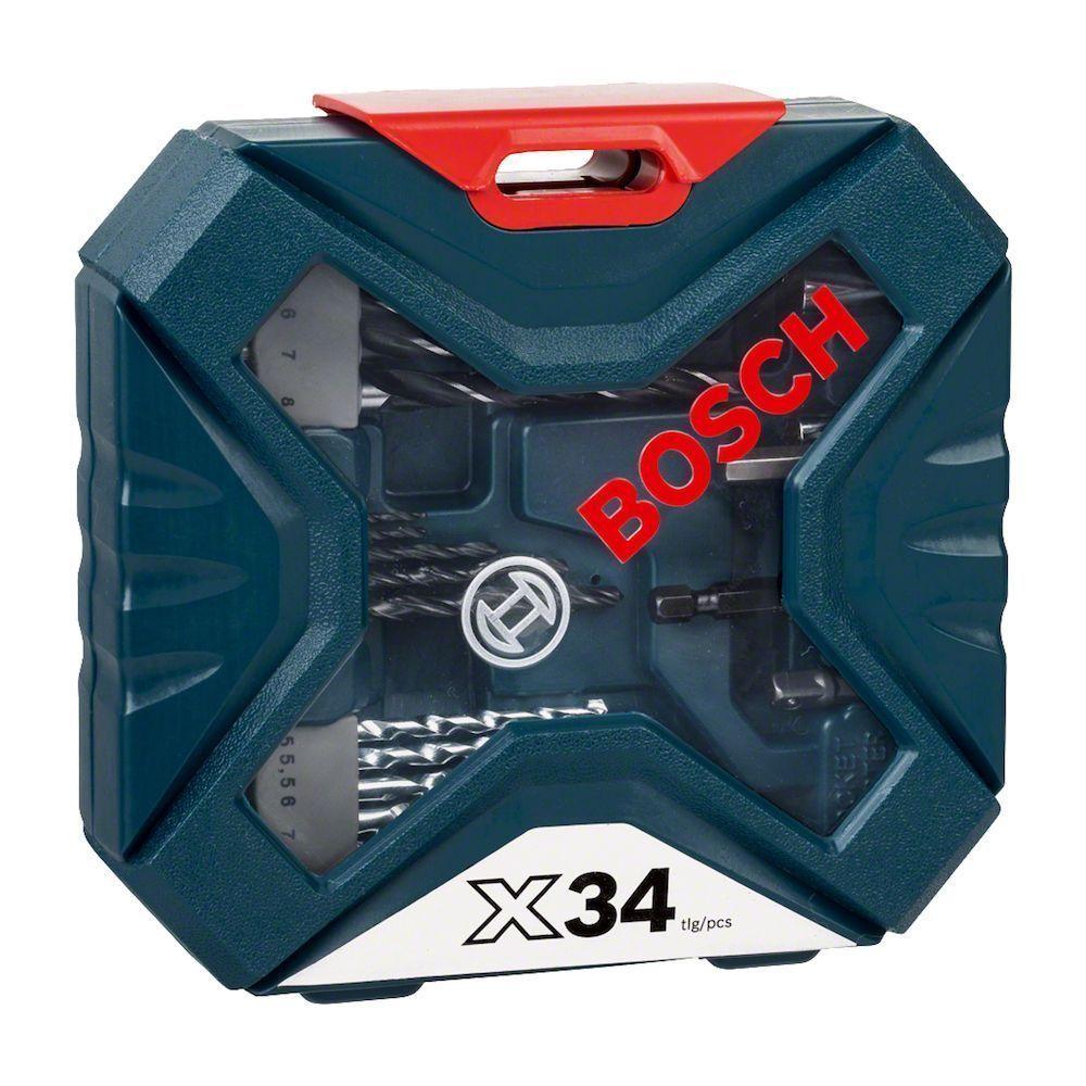 Taladro Atornillador 18V GSR 180-Li + Bateria 2Amp + Cargador + Maletin X-Line 34 Piezas Bosch-2