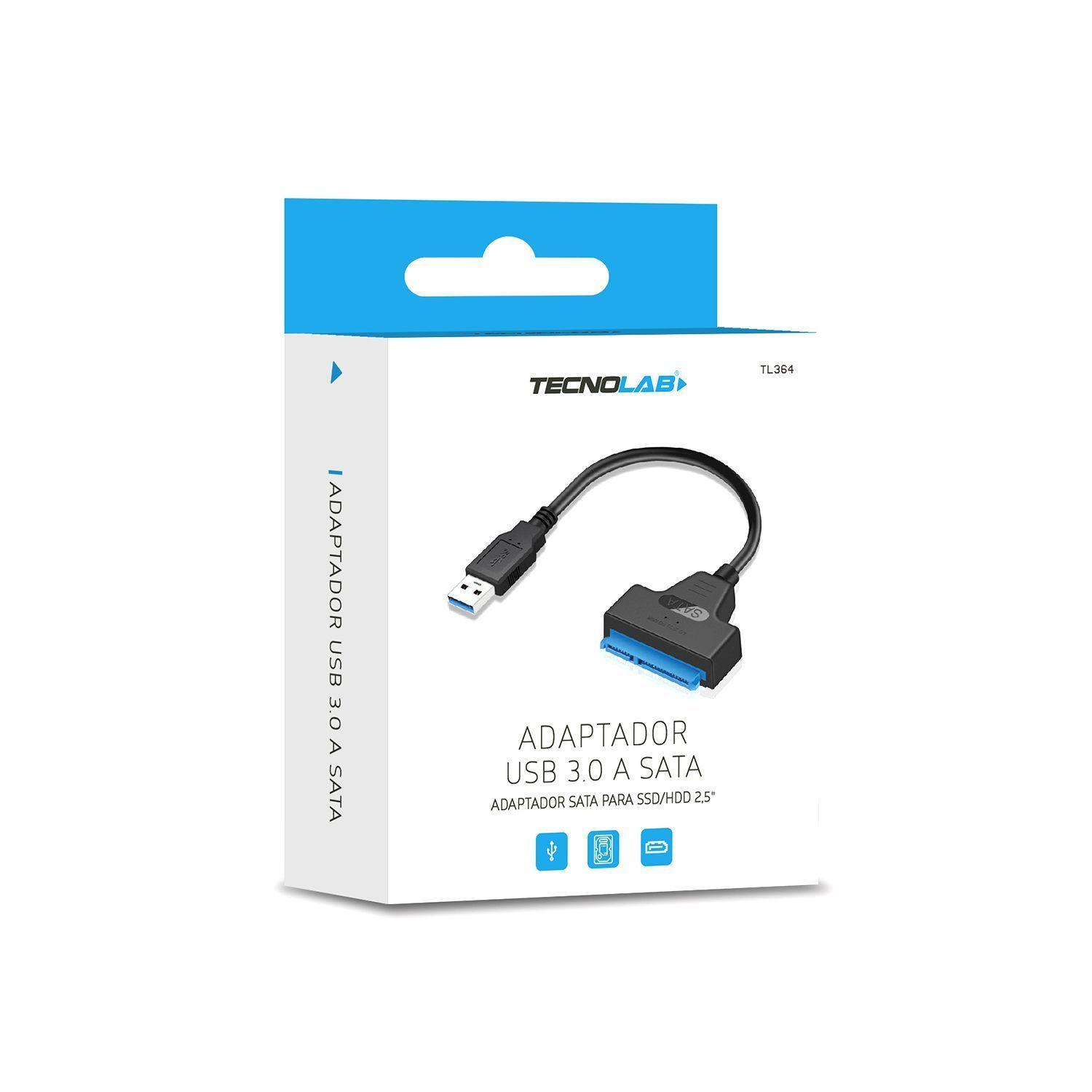 Adaptador USB 3.0 a SATA Para SSD/HDD 20cms Tecnolab-2