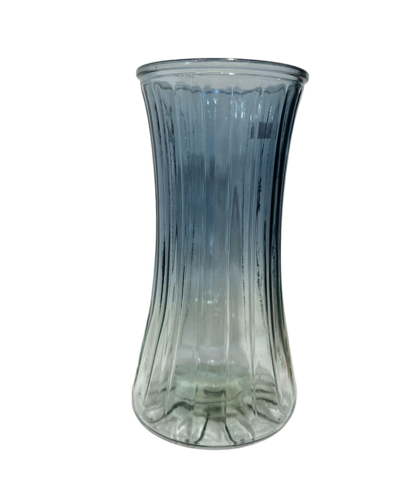 Florero Jarron Decorativo Vidrio Clasico Lineas Bicolor 23cm A-0