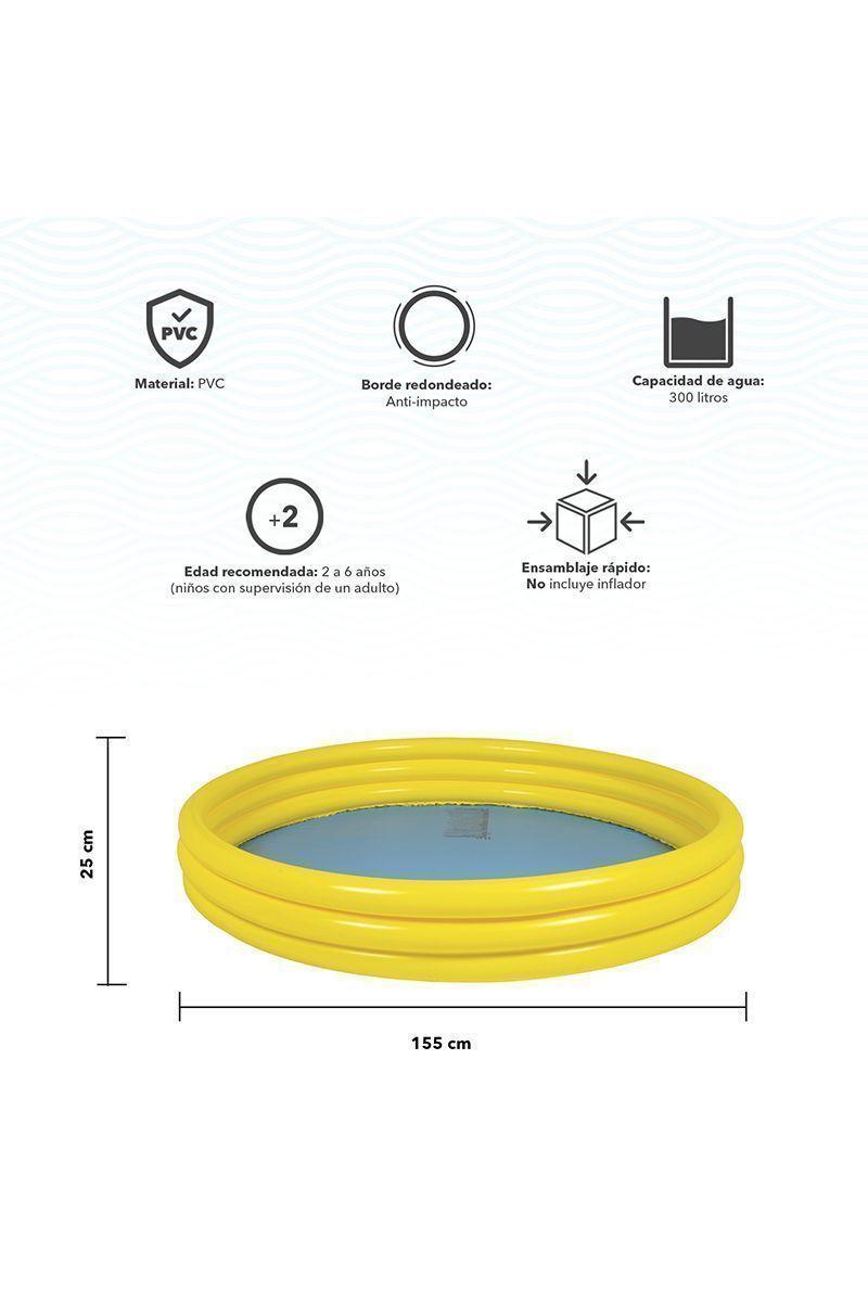 Piscina Infantil 300Lts 25cmx155cmx155cm Amarillo-2