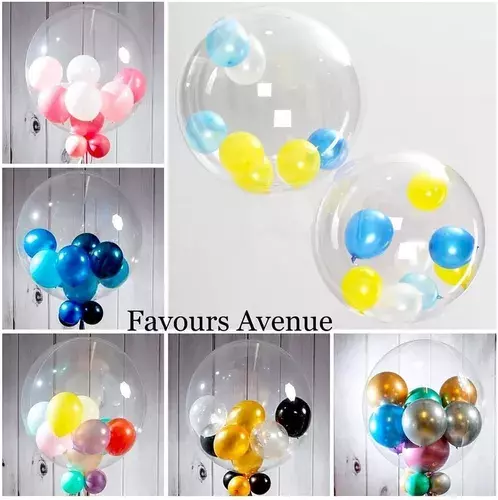 Pack X10 Globos Led Globo Burbuja Decoración Fiesta 18cm -3