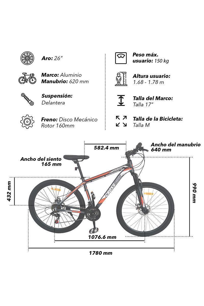 Bicicleta Mountain bike Rock 26" Rojo-2
