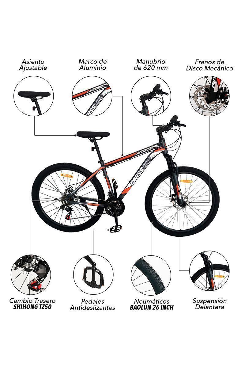 Bicicleta Mountain bike Rock 26" Rojo-3