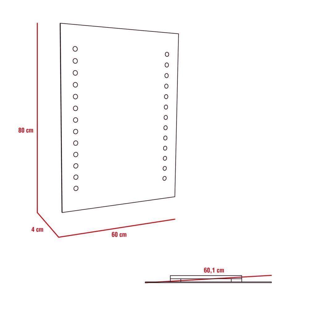 BRA - Espejo con franjas laterales en puntos sandblasting / Medidas 60X80X3,4-2