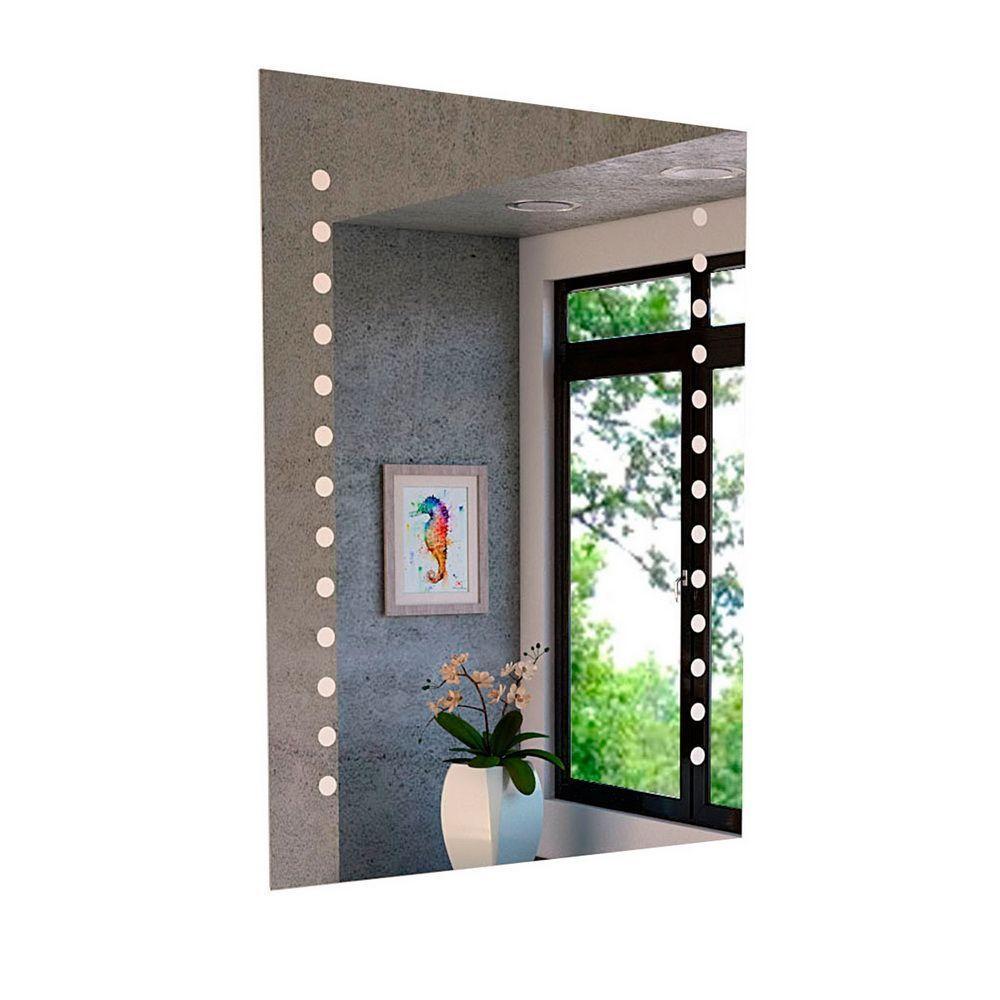 BRA - Espejo con franjas laterales en puntos sandblasting / Medidas 60X80X3,4-0