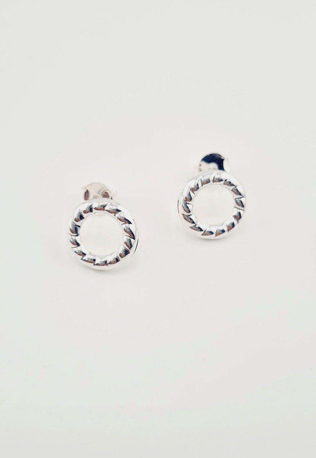 Pack Aros con Baño de Oro Blanco Olimpia.-3