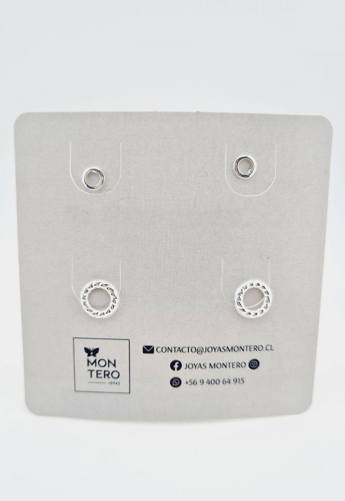 Pack Aros con Baño de Oro Blanco Olimpia.-5