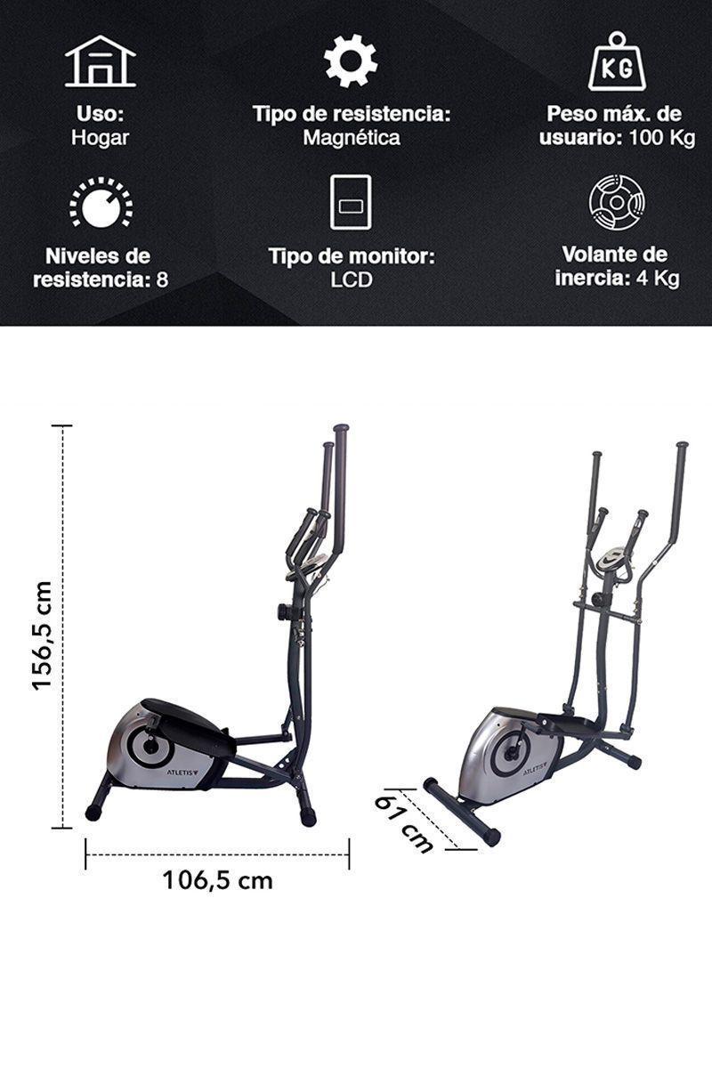 Bicicleta Elíptica Magnética Pro TF-B1700 Gris-2