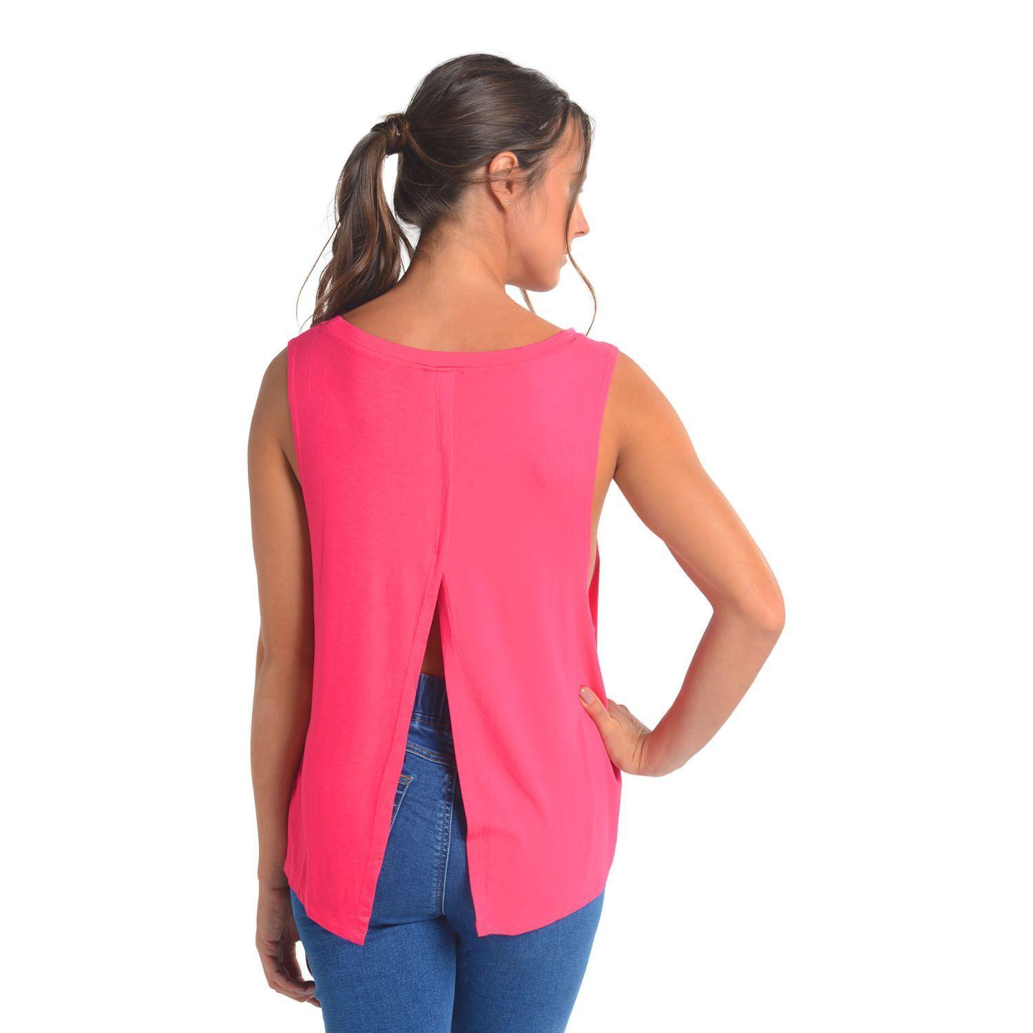 TOP ASIMETRICO CON TIRANTES CAFFARENA FUCSIA-2