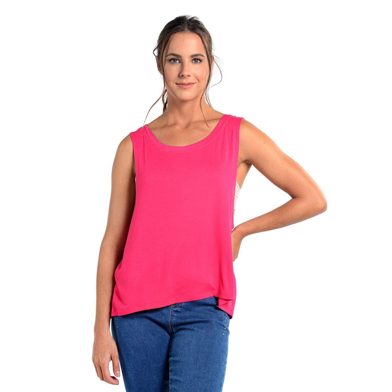 TOP ASIMETRICO CON TIRANTES CAFFARENA FUCSIA-0