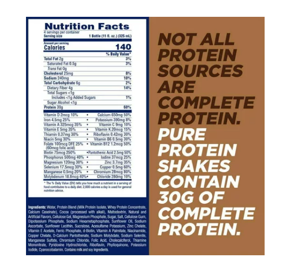 Botellas De Proteina Pure Protein Shake - 4und-1