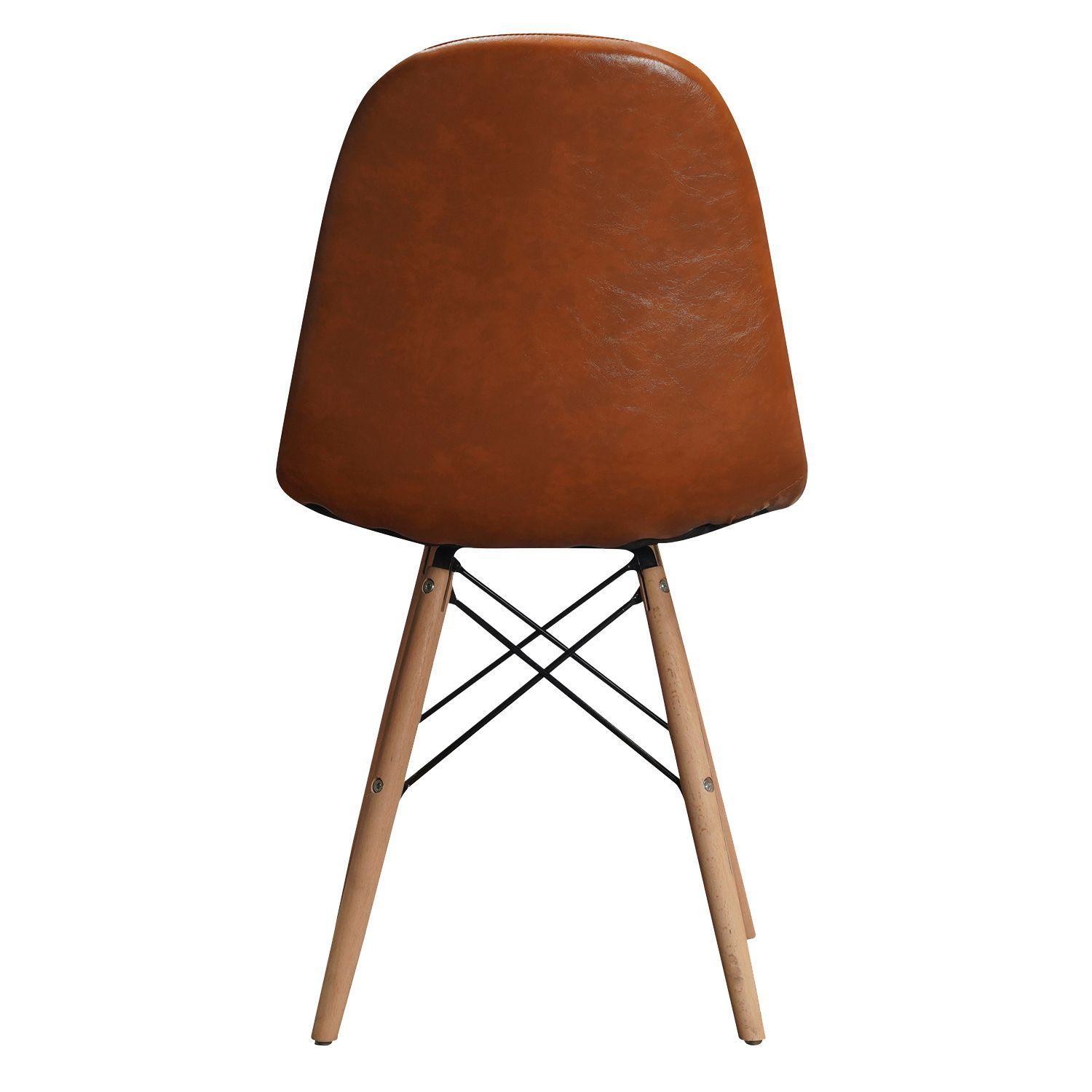 Pack de 4  Sillas Eames Leather Café-3