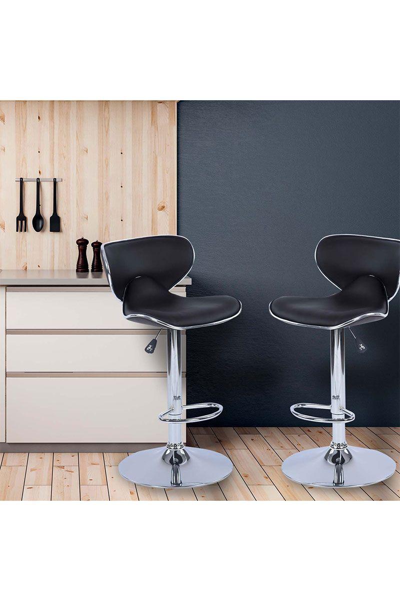 Pack de 2 Pisos de Bar Altura Ajustable Negro-2