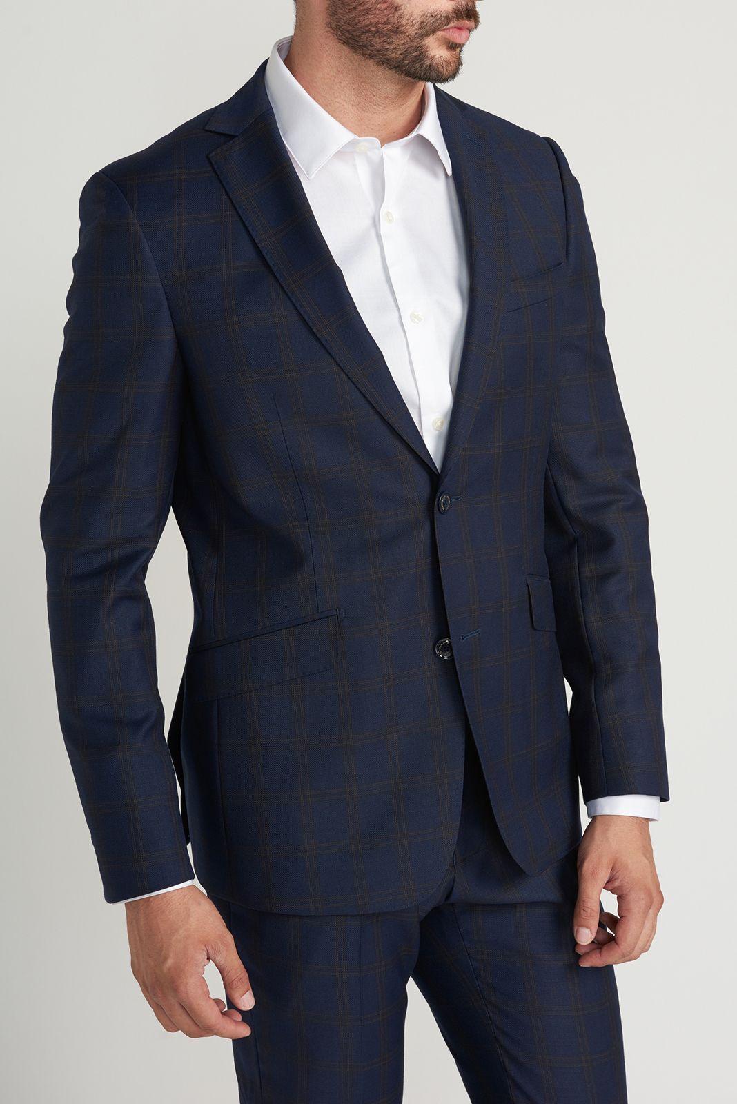Traje Formal Cuadros Azul Oscuro-1