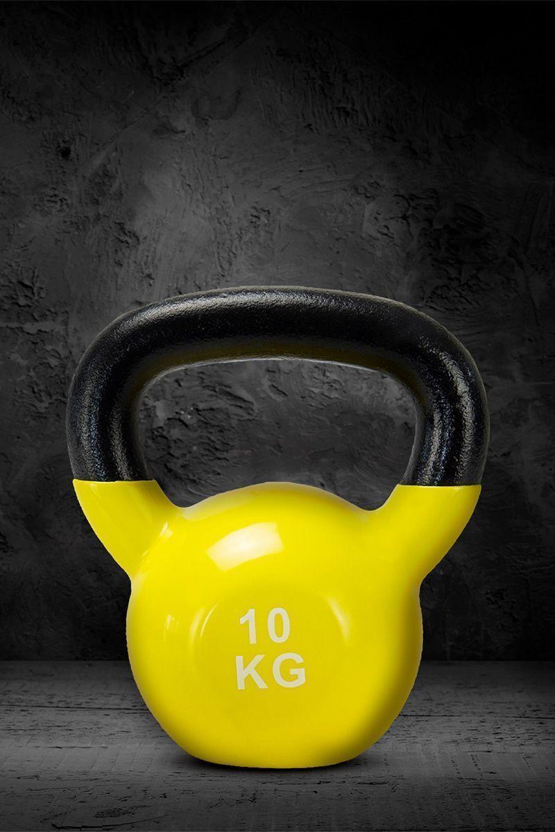 Kettlebell Vinilo 10 Kg Amarillo-5