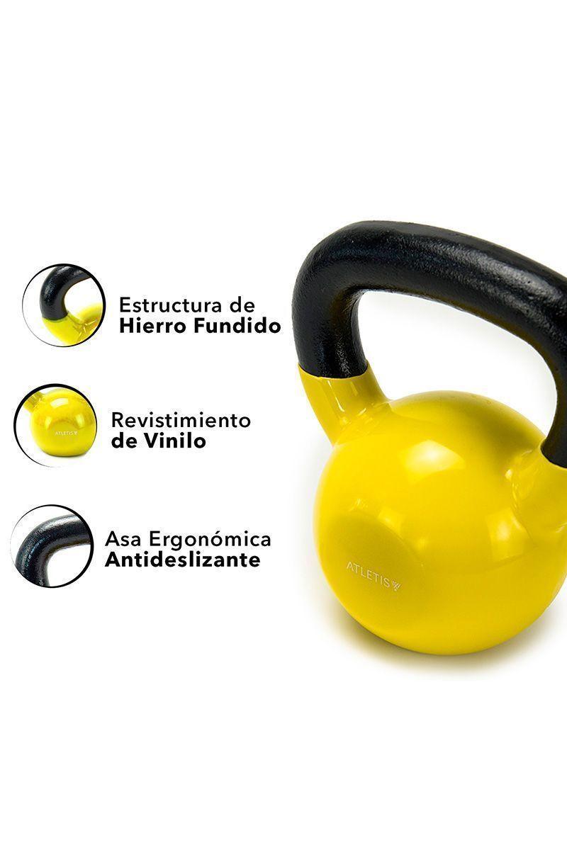 Kettlebell Vinilo 10 Kg Amarillo-3