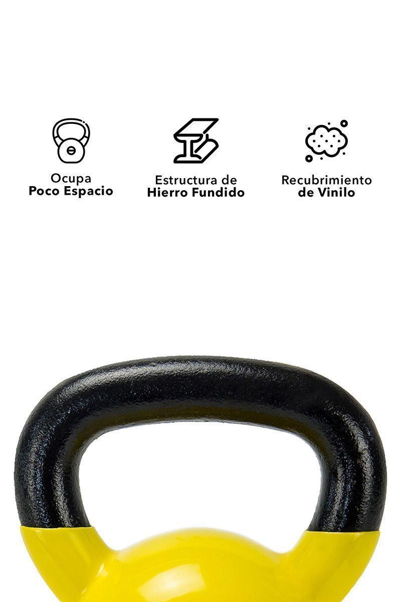 Kettlebell Vinilo 10 Kg Amarillo-4