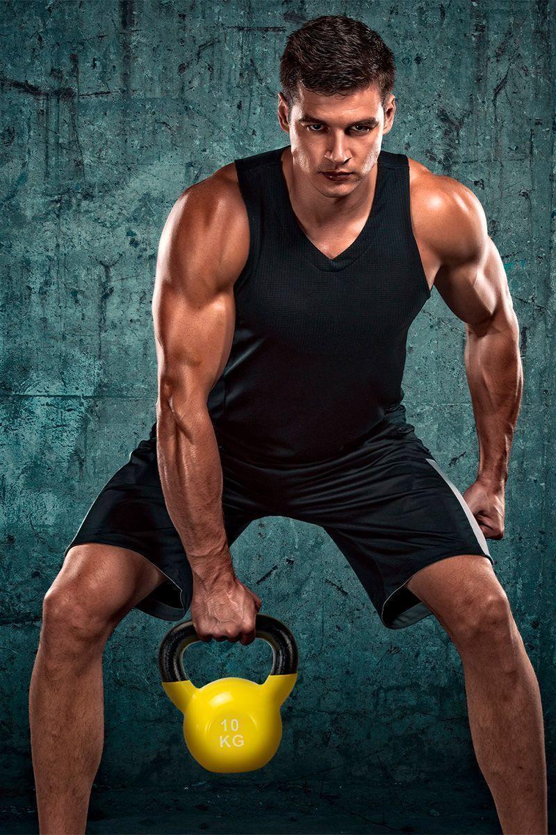 Kettlebell Vinilo 10 Kg Amarillo-1