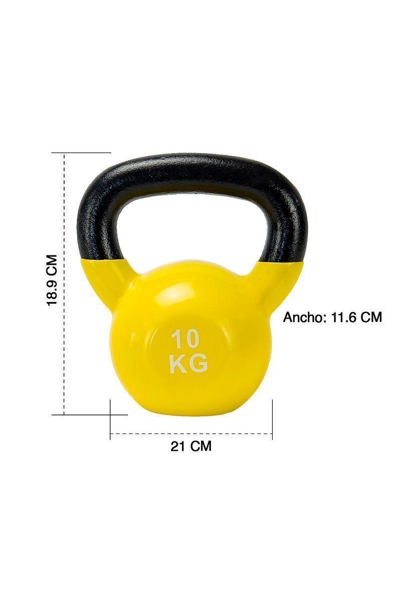 Kettlebell Vinilo 10 Kg Amarillo-2