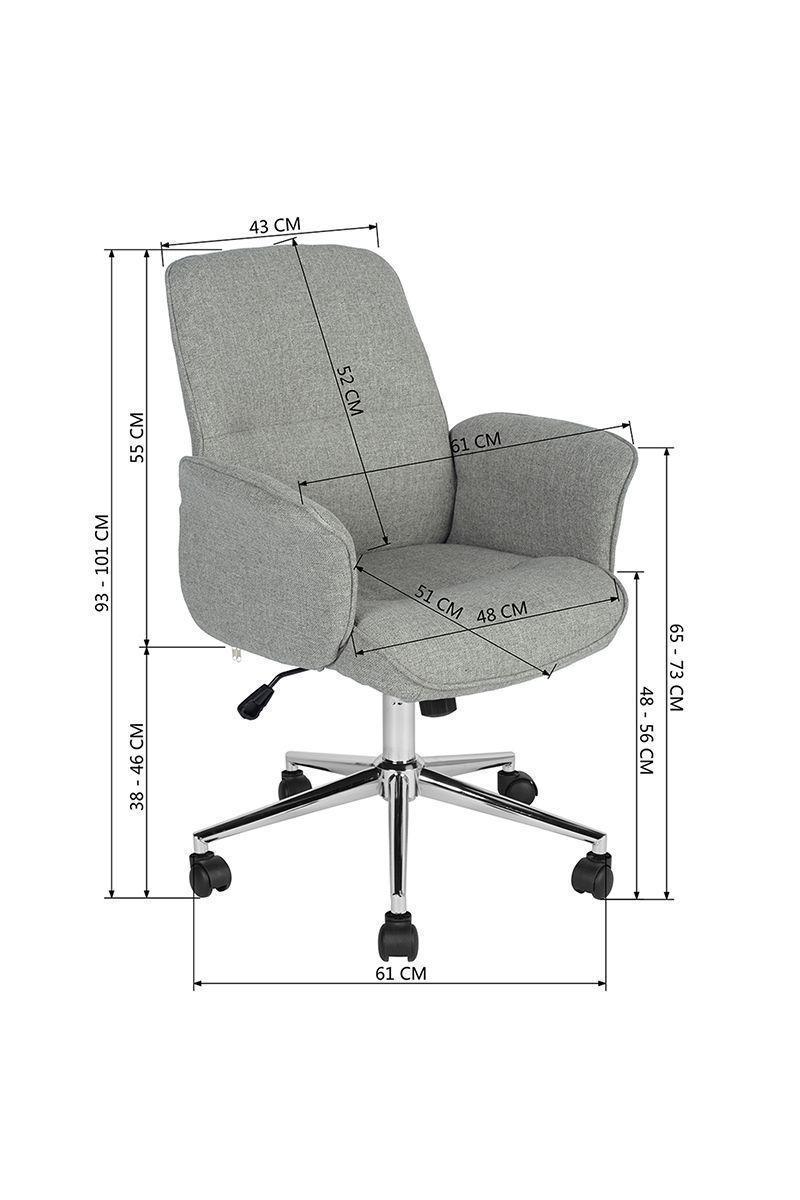 Silla de Escritorio Altura Ajustable Teodora Gris-2