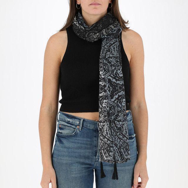 Pañuelo Estampado Negro Barroco ID-1