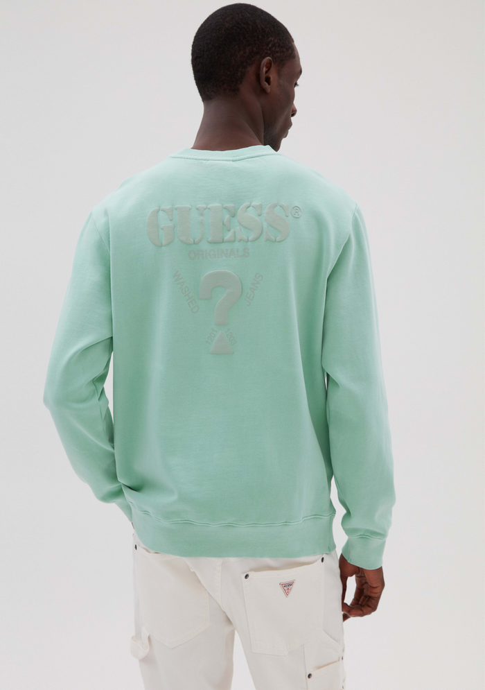 Poleron Guess Go Camp Logo Crewneck F8CM VERDE-2