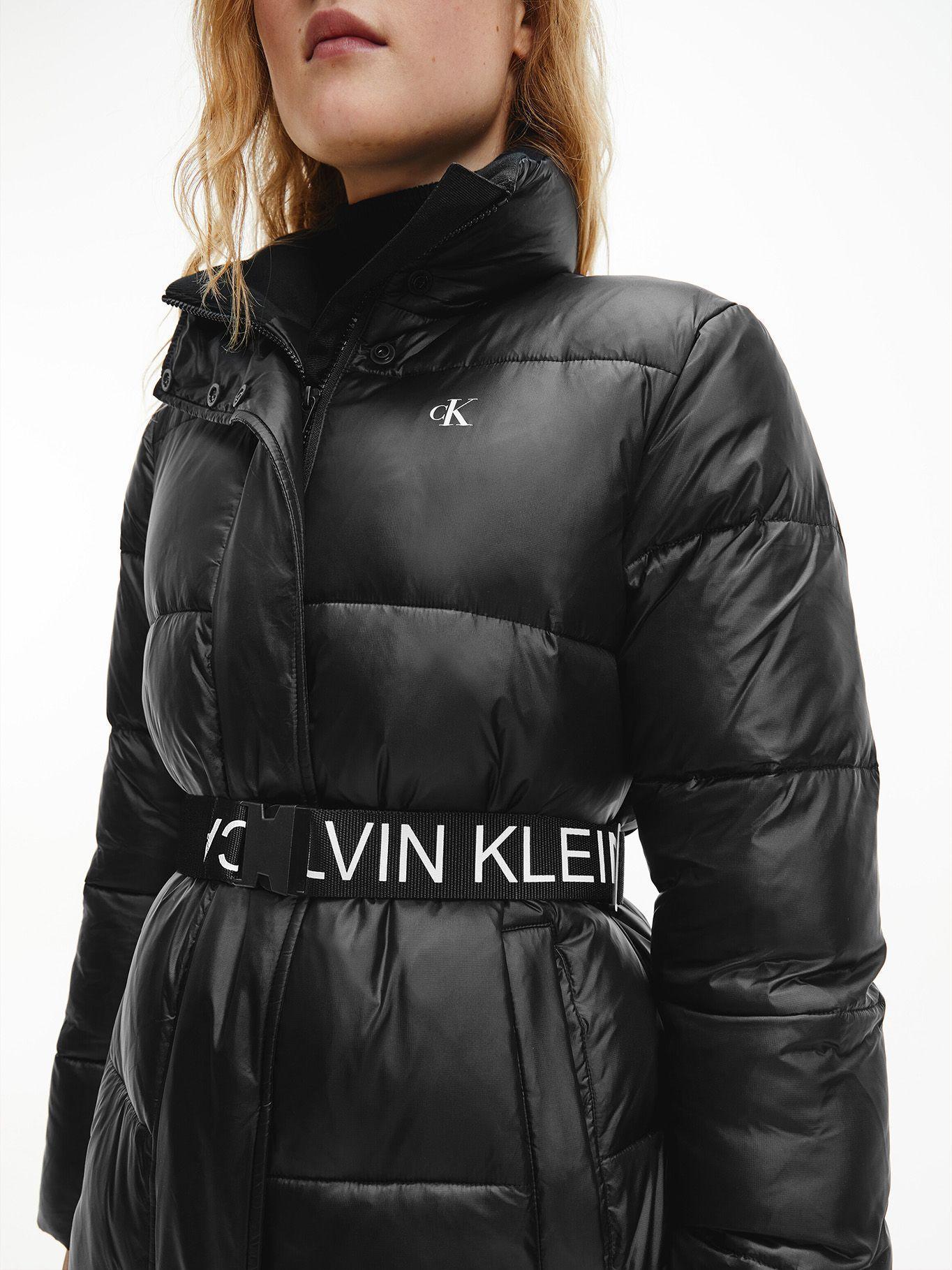 Parka Logo Belt Waisted Negro Calvin Klein-3