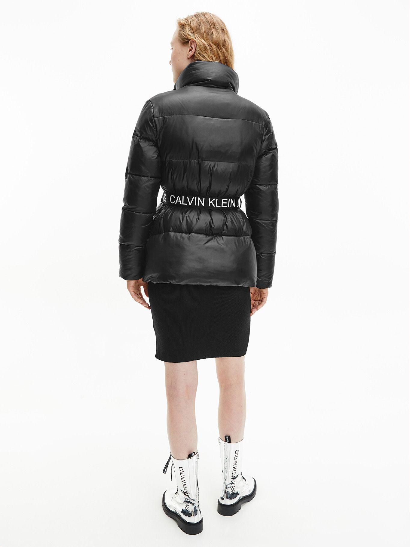 Parka Logo Belt Waisted Negro Calvin Klein-2