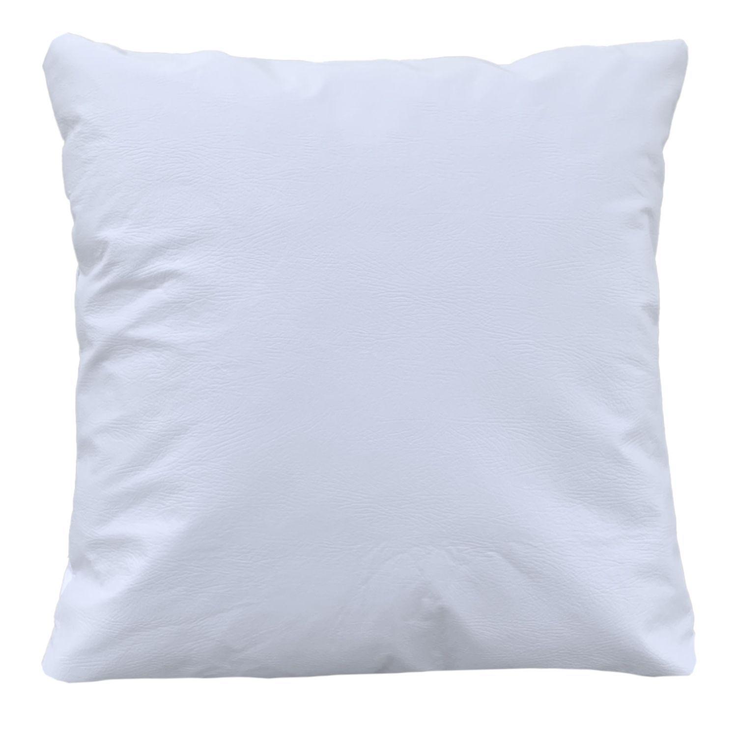 Cojin Decorativo EcoCuero Blanco 45x45 Relleno-0