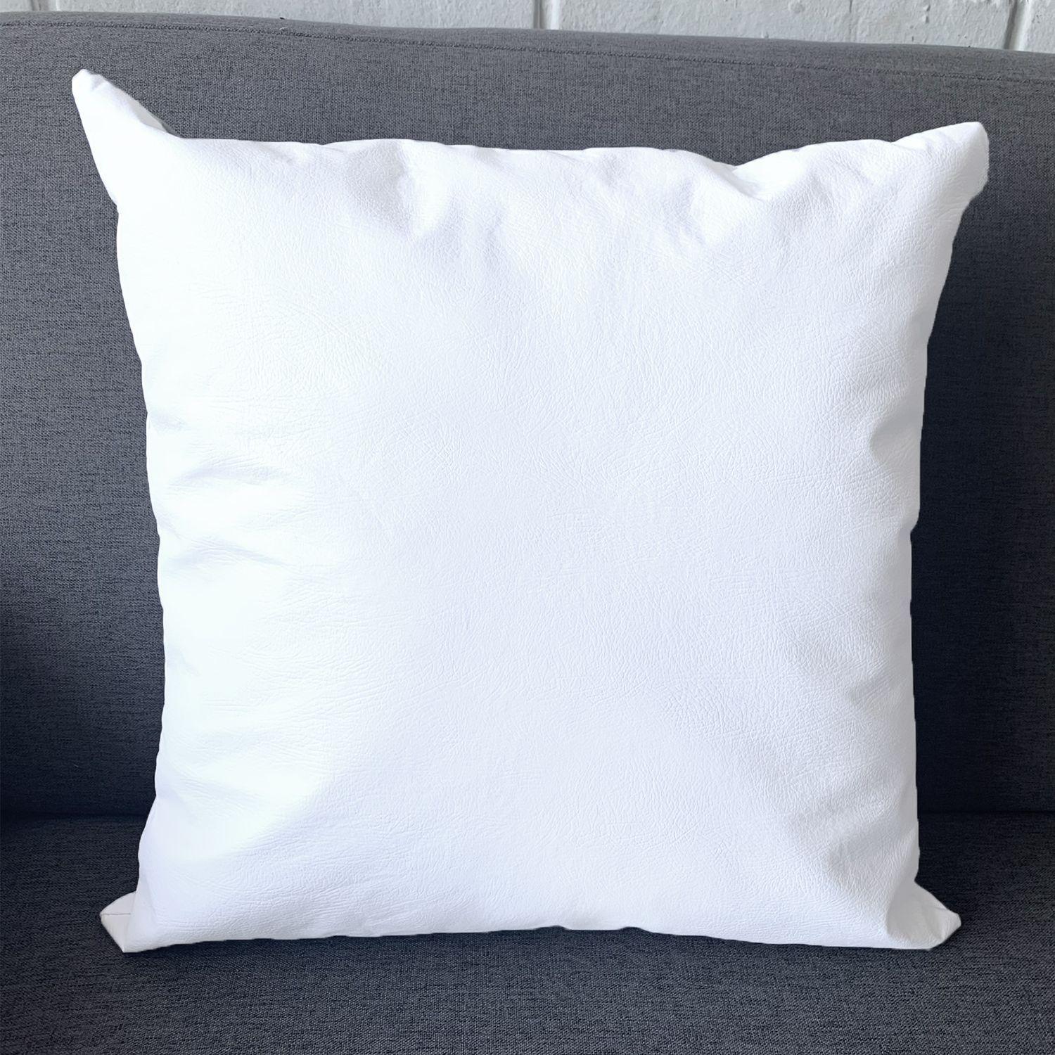 Cojin Decorativo EcoCuero Blanco 45x45 Relleno-1