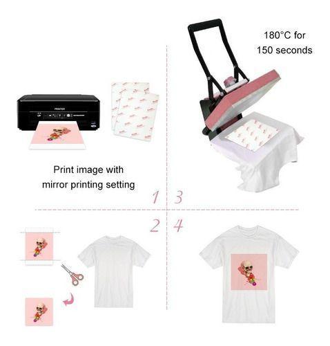 Papel Transfer Telas Oscuras Poleras Oscura 20 Hojas A4 125g-2