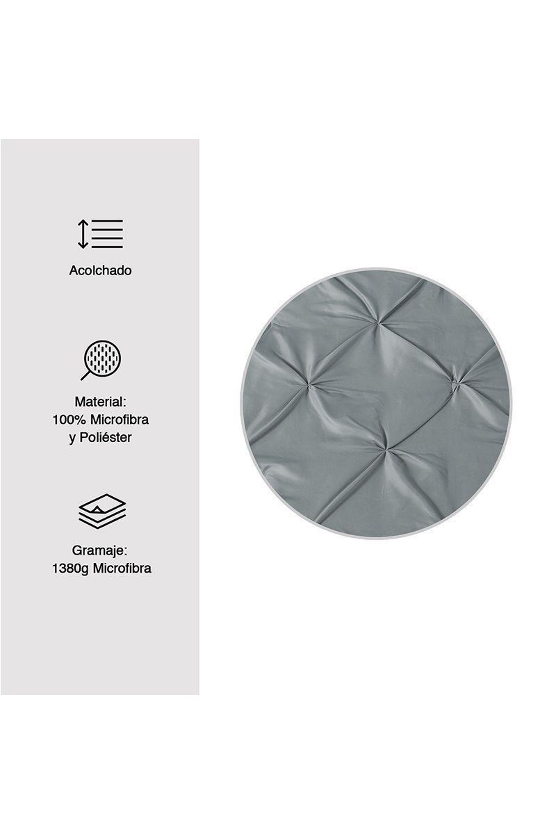 Cobertor Amanda con Relieves 1.5 Plazas Gris-2