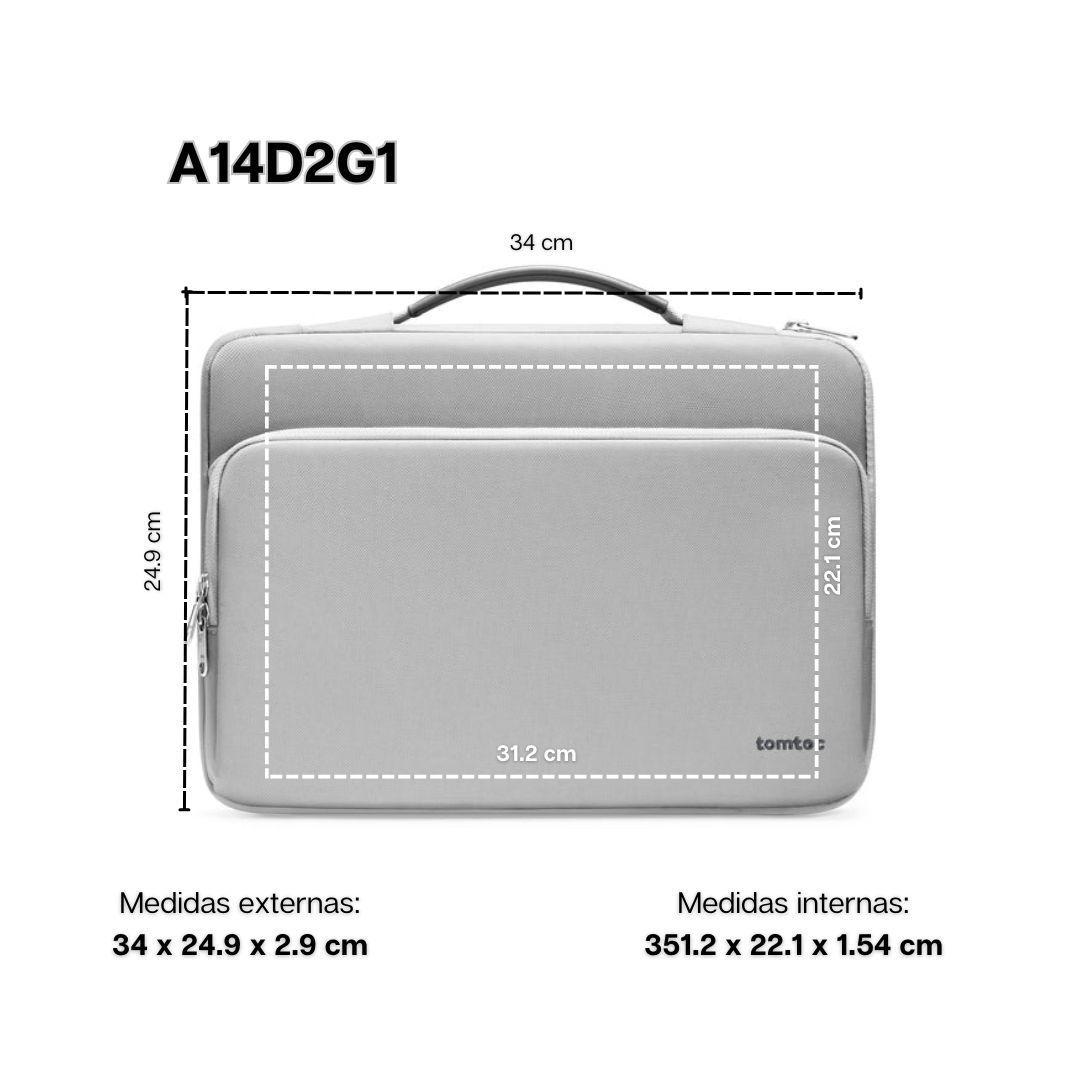 Tomtoc Maletín A14 para Notebook/Macbook Pro hasta 14" - Gris-1